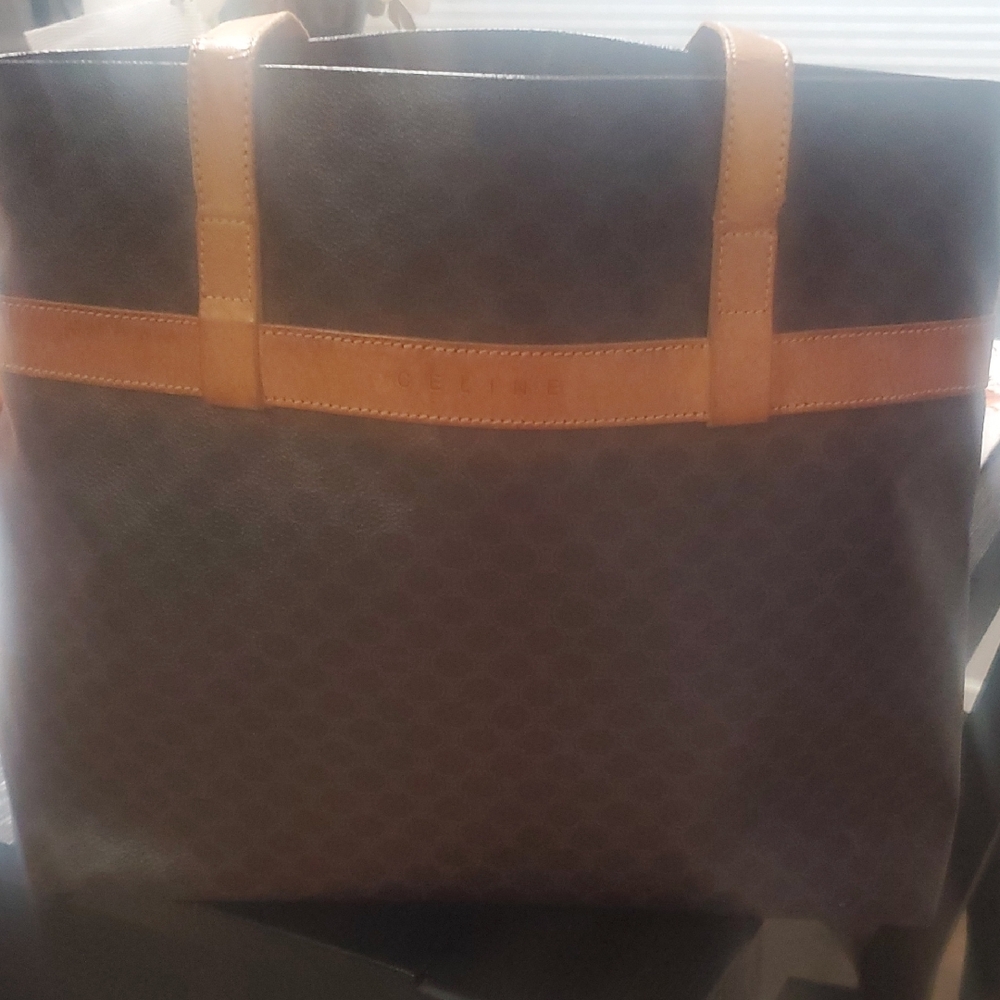 Celine Brown and Tan Tote Bag